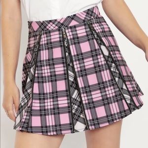 Blackmilk ‘Tartan Blush vs Tartan Magpie Mini Zip Skirt’ Size 14 AUST/ 10 US NWT